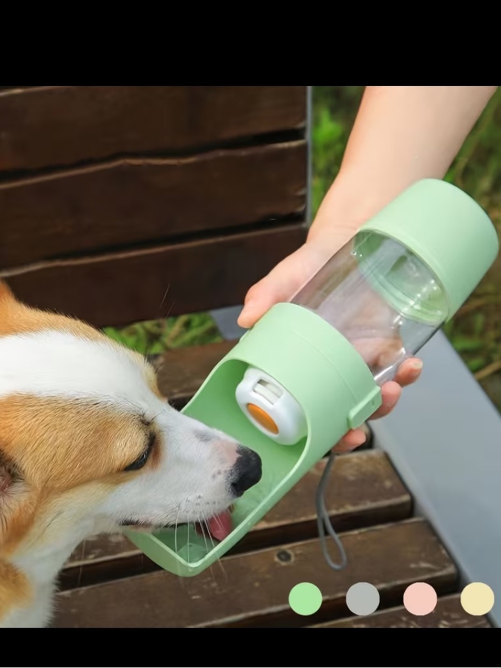 Portable Dog Water Bottle & Food Container- Mint Green